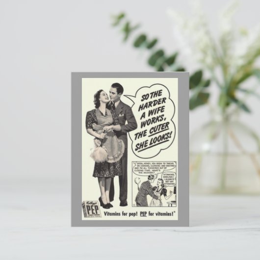 wijnjaar en briefkaart (Staand voorkant)