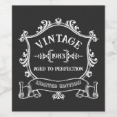 Wijnjaar Gerijpt tot Perfectie Aangepaste Geboorte Wijn Etiket (Enkel label)