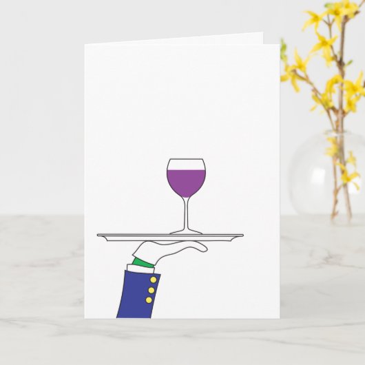 Wijnkaart met witte handschoen kaart (Gele Bloem)