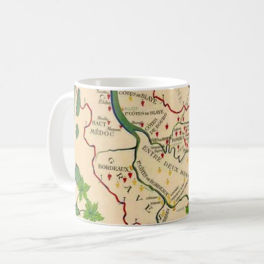 Wijnkaart van Bordeaux Frankrijk Mok (Voorkant links)