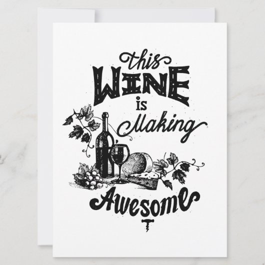 Wijnkaart voor vrienden feestdagenkaart (Voorkant)