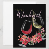 Wijnkaart voor vrienden feestdagenkaart (Voorkant / Achterkant)