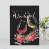 Wijnkaart voor vrienden feestdagenkaart (Staand voorkant)