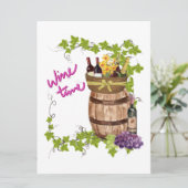 Wijnkaart voor vrienden feestdagenkaart (Staand voorkant)