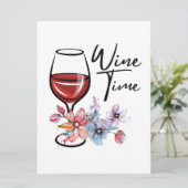 Wijnkaart voor vrienden feestdagenkaart (Staand voorkant)