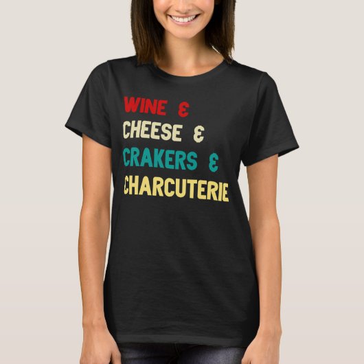 Wijnkaas Crackers Charcuterie Board Outfit T-shirt (Voorkant)