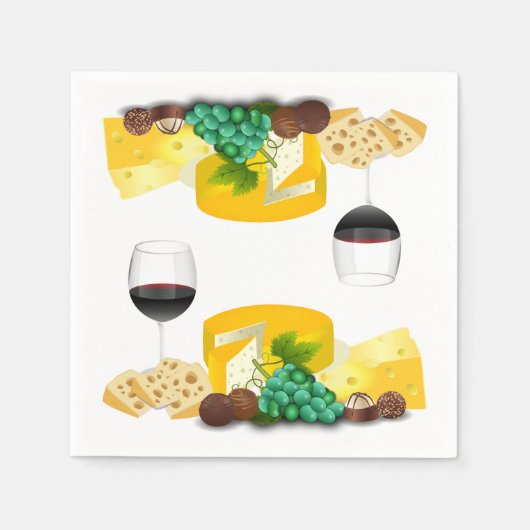 Wijnkaas feest dineren cocktail evenement servet (Voorkant)