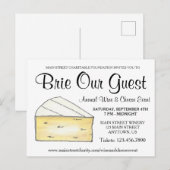 Wijnkaas met een cocktail-cocktail die onze gast k uitnodiging briefkaart (Voorkant / Achterkant)