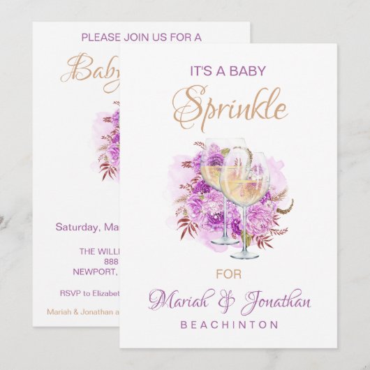 *~* Wijnkaas SPRINKLE Baby shower Kaart (Voorkant / Achterkant)