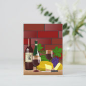 Wijnkaas tafelscheen briefkaart (Staand voorkant)