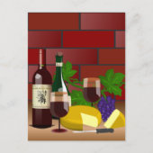 Wijnkaas tafelscheen briefkaart (Voorkant)