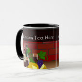 Wijnkaas tafelscheen mok (Voorkant links)