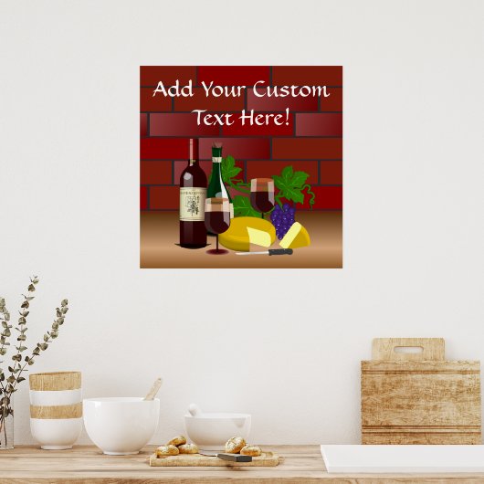 Wijnkaas tafelscheen poster (Keuken)