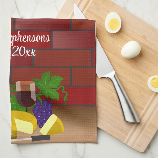 Wijnkaas tafelscheen theedoek (Quarter Fold)