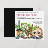 Wijnkaas waterverf wijngaard wijnmakerij feest kaart (Voorkant / Achterkant)