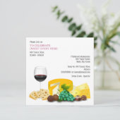 Wijnkaascocktailparty dineren kaart (Staand voorkant)