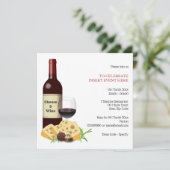 Wijnkaascocktailparty plechtigheden kaart (Staand voorkant)