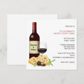 Wijnkaascocktailparty plechtigheden kaart (Voorkant / Achterkant)