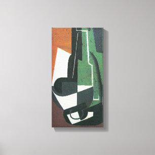 Wijnkaraffe fles door Juan Gris, Vintage Cubisme Canvas Afdruk
