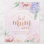 Wijnkarakteristiek Best Mum Ever Floral Wijn Etiket (Enkel label)