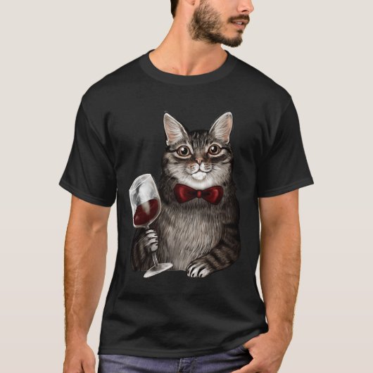 Wijnkat grijze tablet t-shirt (Voorkant)