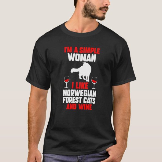 Wijnkat Noorse Bos T-shirt (Voorkant)