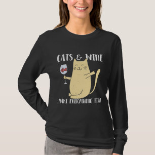Wijnkatten en wijn maken alles goed t-shirt