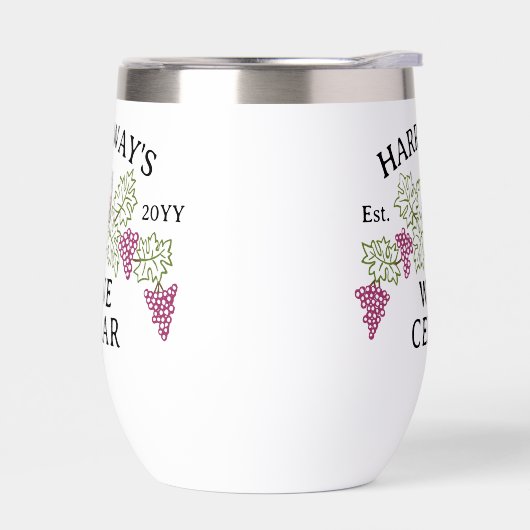 Wijnkelder gepersonaliseerde naam | Druiven en bla (Links)