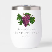 Wijnkelder gepersonaliseerde naam met druiven (Voorkant)