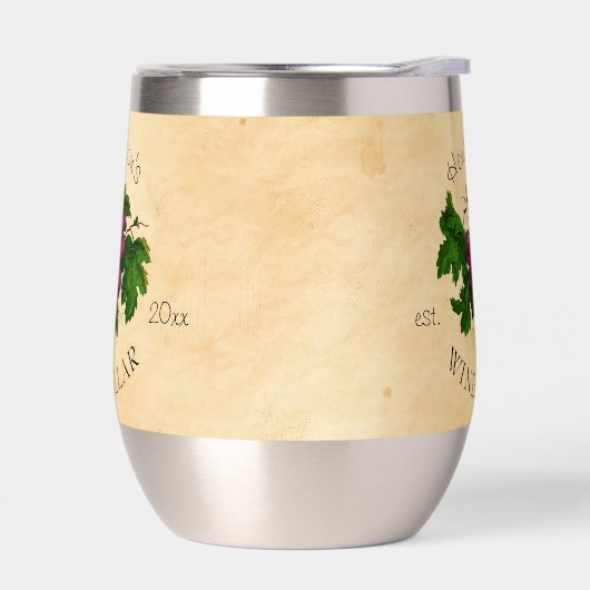 Wijnkelder met Druiven Gepersonaliseerde Naam  (Links)