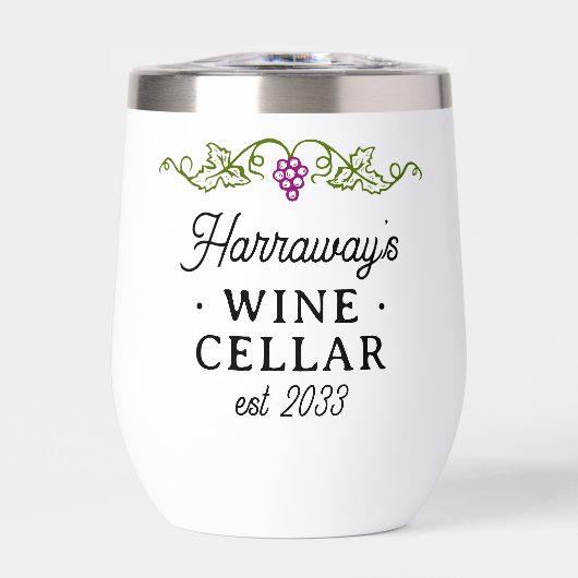 Wijnkelder Paarse druiven Gepersonaliseerde naam D (Voorkant)