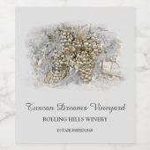 *~* Wijnkelder Wijngaard AR21 Wijnmakerij Druivenc Wijn Etiket (Enkel label)