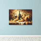 Wijnkelder Wijnmakerij Druiven Stilleven Canvas Afdruk (Insitu (Houten vloer))