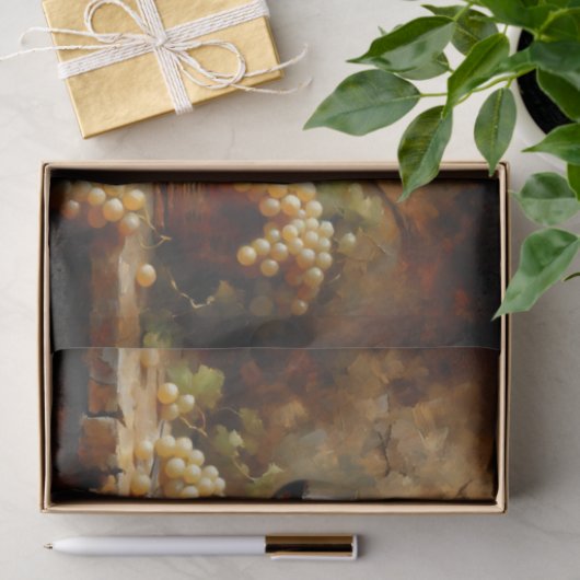 wijnkelder wijnmakerij druiven stilleven decoupage tissuepapier (Geschenk)