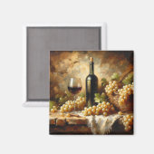 Wijnkelder Wijnmakerij Druiven Stilleven Magneet (Voorkant / Achterkant)