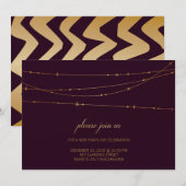 Wijnkleur Birthday/nieuwjaarsuitnodiging Kaart (Voorkant / Achterkant)