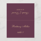 Wijnkleur bruiloft huiskaart - Gedrukte gastnaam (Voorkant)