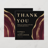 Wijnkleur edelsteen bedankje (Voorkant / Achterkant)