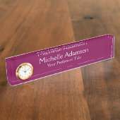 Wijnkleur Professional Plain Modern Naambordje (Zijkant)