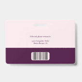 Wijnkleur Royal Crimson Logo & Streepjescode Badge (Achterkant)