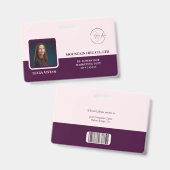 Wijnkleur Royal Crimson Logo & Streepjescode Badge (Voor- en achterkant)