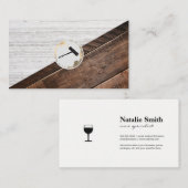 Wijnkleurblok Textuur en Kurkentrekker Visitekaartje (Voorkant / Achterkant)