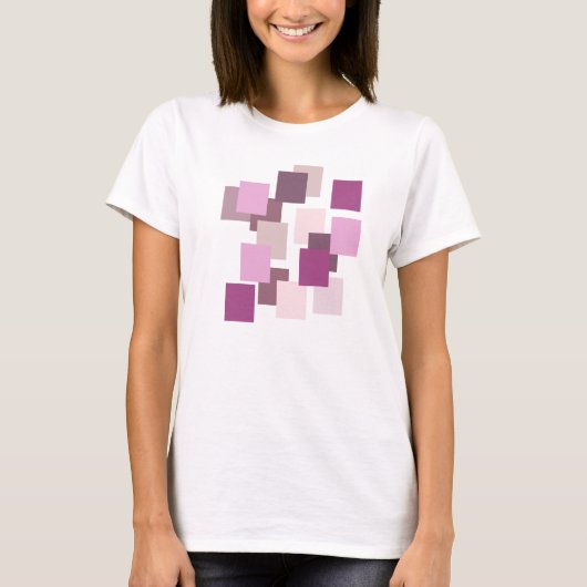 Wijnkleuren Modern geometrisch ontwerp T-shirt (Voorkant)