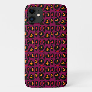 Wijnkleurig patroon plus zwart perzik rood ontwerp Case-Mate iPhone case