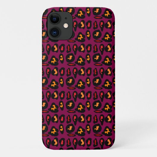 Wijnkleurig patroon plus zwart perzik rood ontwerp Case-Mate iPhone case (Achterkant)