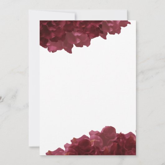 Wijnkleurige Bloemen Huwelijksuitnodiging Kaart (Achterkant)