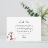 Wijnkleurige Boho Bloemen Orthodoxe Doop Bedankkaart (Staand voorkant)