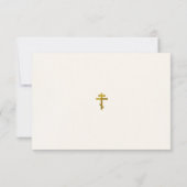Wijnkleurige Boho Bloemen Orthodoxe Doop Bedankkaart (Achterkant)