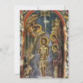 Wijnkleurige Boho Bloemen Orthodoxe Doop Kaart (Achterkant)