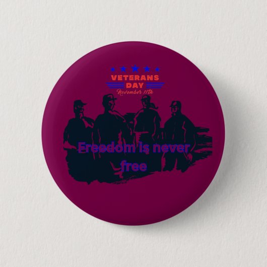 Wijnkleurige Freedom's Defenders Ronde Button 5,7 Cm (Voorkant)